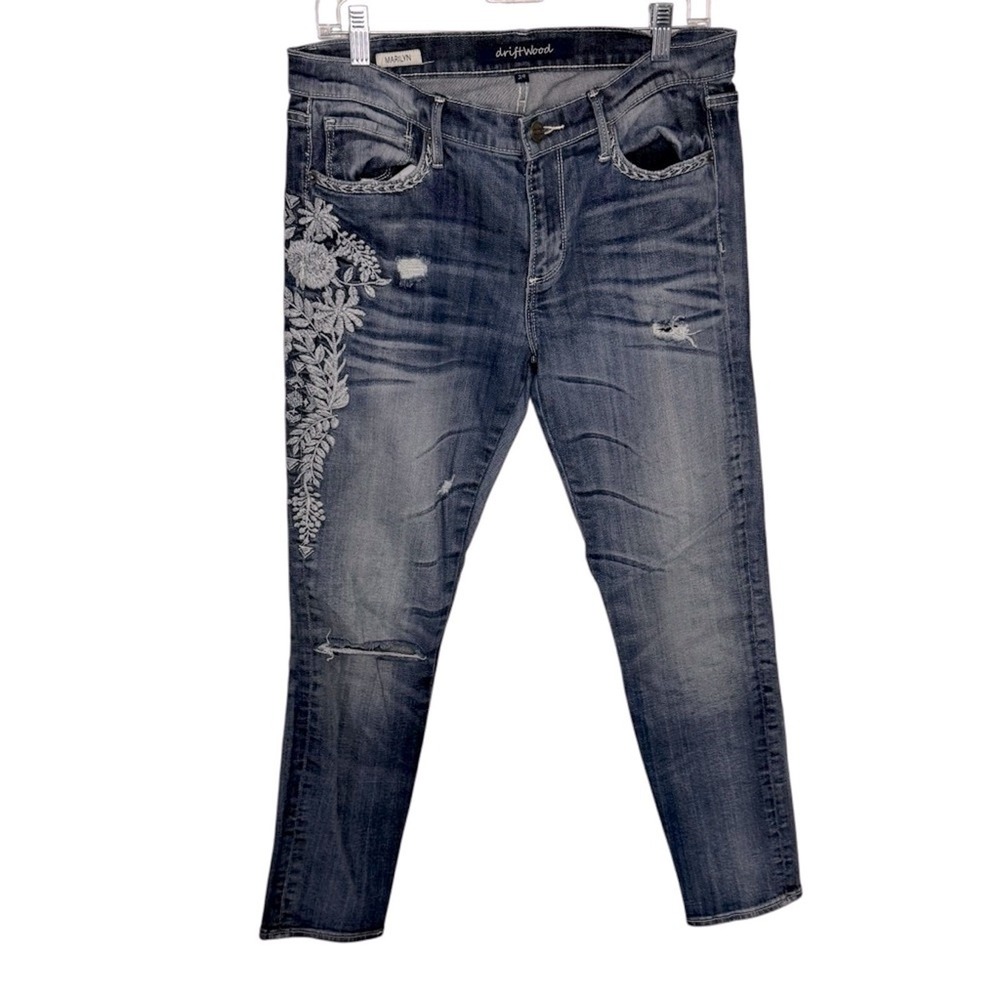 Sundance Driftwood Denim Jeans Marilyn Embroidery boho festival hippie size 29
